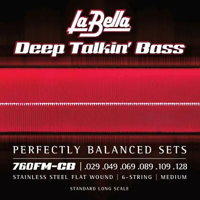 LaBella 760FM-CB 6 String Flatwound Wound Bass String Set .29-128  New! • $66.95