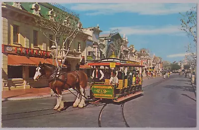 DISNEYLAND Horse Drawn Street Car Main St. USA Anaheim CA Chrome Postcard 6200 • $3.95