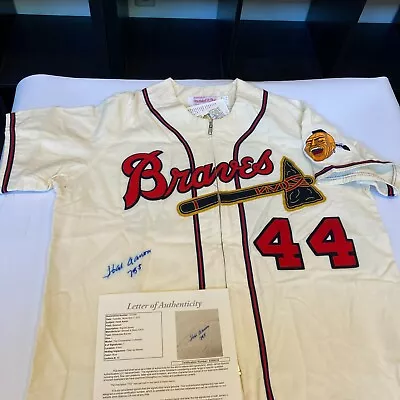 Hank Aaron 755 Home Runs Signed Authentic Milwaukee Braves Jersey JSA COA • $2495