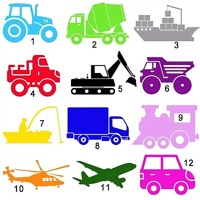 £1.95 • Buy Vehicles Picture Vinyl Name Stickers Labels Personalise Car Truck Train Plane