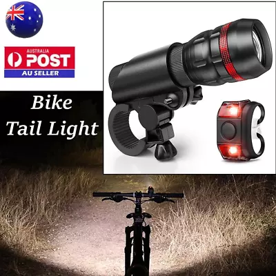 Bike Light Set Super Bright Battery Powered Waterproof Front & Rear Lights Torch • $17.45