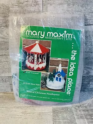 Musical Christmas Needlepoint Carousel Christmas Horses #37147 Mary Maxim NOS • $24.99