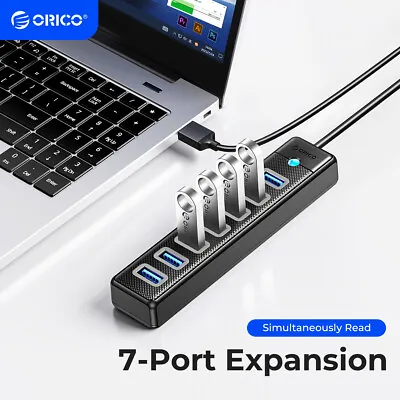 ORICO 7-Ports USB 3.0 HUB Ultra-Slim Data USB Hub 1.65ft Extended Cable For PC • $24.79
