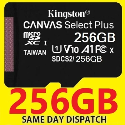 £14.95 • Buy Kingston 256GB Micro SD Card Class 10 SDHC SDXC Phone / Camera Memory & Adapter