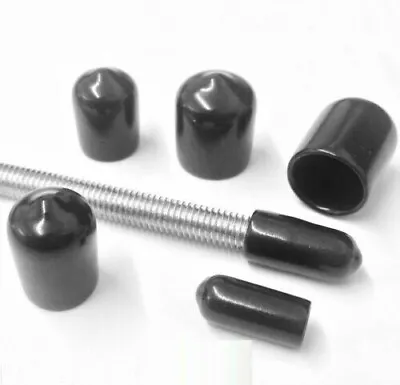 £3.02 • Buy Black Rod Bar Studding Stud Screws Bolts Cables Safety Vinyl Thread Cover Caps