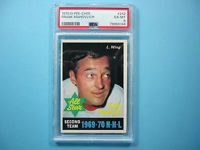 1970 1970/71 O-pee-chee Nhl Hockey Card #242 Frank Mahovlich All Star Psa 6 Opc • $59.99