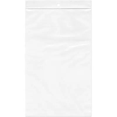 Plymor Zipper Reclosable Plastic Bags 2 Mil With Hang-Hole 5  X 8  Pack Of 100 • $5.72