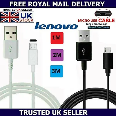 For Lenovo Tab 2/3/4 Tablet Micro USB Fast Charging Data Sync Charger Cable Lead • £2.95