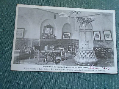 1915 Reception Room Royal Navy Barracks Chatham Postcard • £3.50