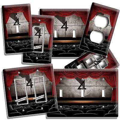 Vintage Movie Theater Red Curtains Home Tv Room Light Switch Outlet Wall Plates • $11.99