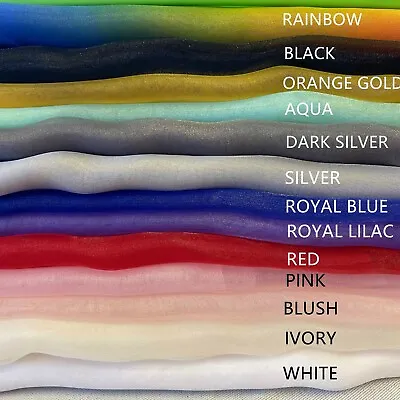 £2.19 • Buy Sheer Organza Fabric Voile Curtain Wedding Drape Material Wholesale 150cm Wide