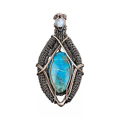 Chrysocolla Gemstone Jewelry Copper Wire Wrapped Pendant For Girls 2.91  • $25.50