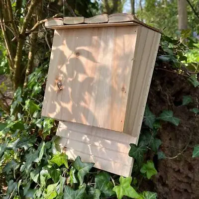 Large Wooden Bat Roosting Nesting Box Wildlife Habitat Shelter • £13.99