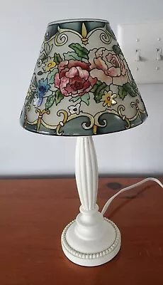 Vintage Desk Accent Boudoir Faux Stained Glass Hand Painted Lamp By Joan Baker • $65