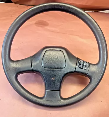 90 Acura Integra OEM Steering Wheel Assembly BLACK Cruise Control Switch 90-93 • $139.99