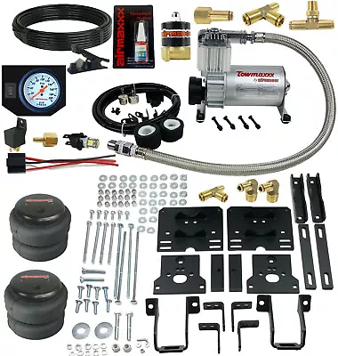 Air Helper Spring Kit Bolt On Over Load Level Wht Gauge For 05-10 Ford F250 4x4  • $467.10