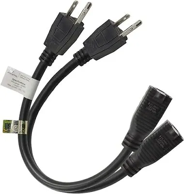 LS [2-Pack] 1ft Extension Cord Power Cable Adapter Indoor Outdoor UL Listed • $8.55