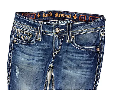 $39.16 • Buy Rock Revival Alanis Boot Jeans Denim Medium Wash Womens Size 27 Hemmed To 29 I