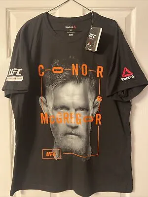 New UFC Conor McGregor T-Shirt Reebok Adult Black Mens XL • $18.99