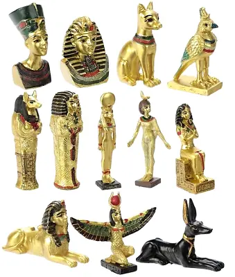 Ancient Egyptian Figures Statues Pharaoh Egypt Bast Cat Tutankhamun Sphinx Small • £7.95