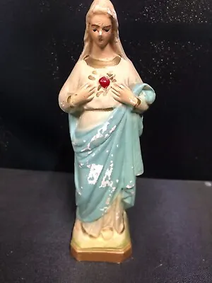 $30 • Buy Vintage Chalkware Virgin Mary Our Lady Of Grace Catholic Religious Statue