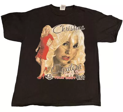 $124 • Buy Vintage 2007 Christina Aguilera Pussy Cat Dolls Back To Basics Tour Shirt/ Large