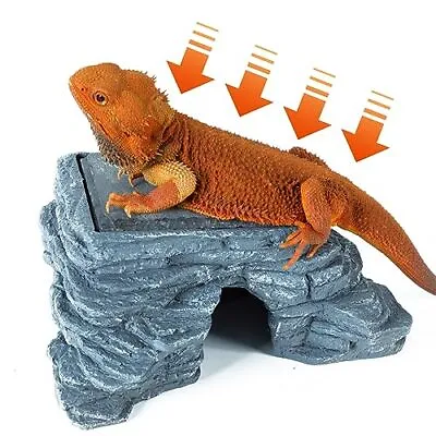  Bearded Dragon Basking Platform Gecko Hide Cave With Heat Storage Slate  • $52.01