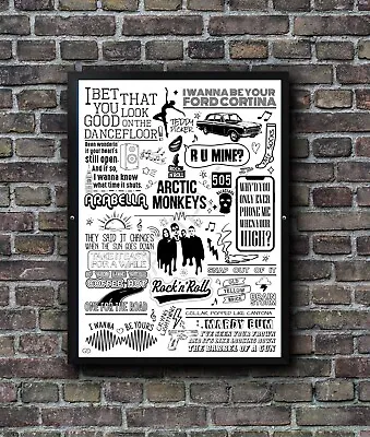 £5.95 • Buy Arctic Monkeys Poster Song Lyric Print Doodle Art Wall Hanging Gift Idea Merch
