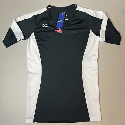 Mizuno Women’s Volleyball Jersey DryLite Black/White 3/4 Sleeve  Size -XS New • $12