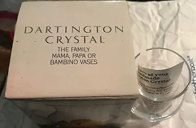 DARTINGTON “Bambino” Crystal Vase Hardly Used Boxed Approx 3ins Tall • £16