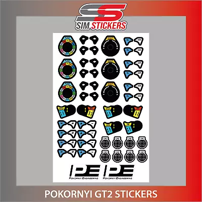 Pokornyi Engineering GT2 Wheel Stickers For Car Simulator • £12