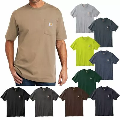 Carhartt Mens T-shirt Workwear K87 Pocket Basic Heavyweight Jersey Knit Top Tee • $25.95