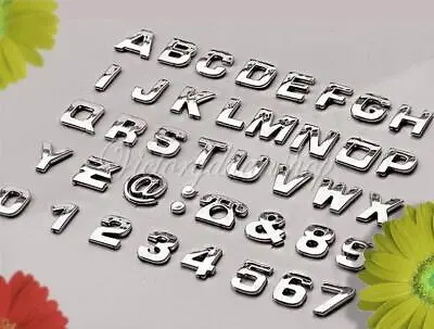 £1.20 • Buy Chrome 3D Self-adhesive Letter Number Car Badge Emblelm Sticker Decal Home Auto
