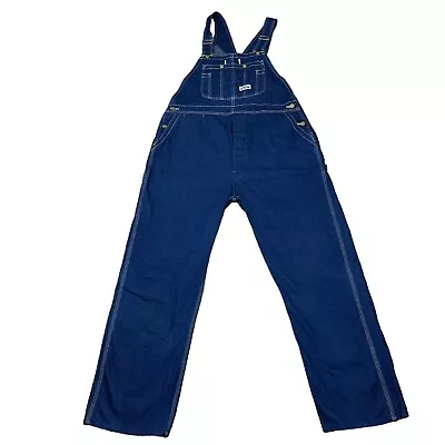 Big Smith Bib Overalls Mens Size 42x32 Denim Blue Farmer Carpenter Workwear • $21.24