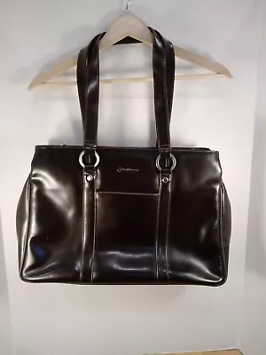 Franklin Covey Black Leather Laptop Bag Or Briefcase/Organizer • $24.95