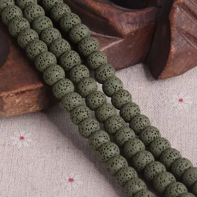 1 Strand Natural Volcano Lava Stone 8x6/10x7mm Rondelle Drum Shape Crafts Beads • £5.46