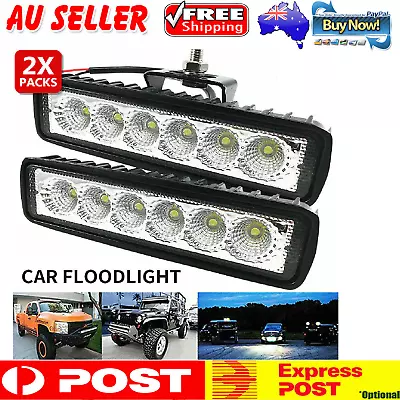 2x 6Inch Led Work Light Bar Flood Reverse Fog CREE Light Off Road Flood Lights   • $76.98