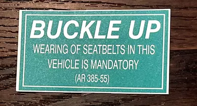 MILITARY M151 A1 A2 JEEP MUTT WARNING SEAT BELT BUCKLE UP Label Sticker Decal • $3