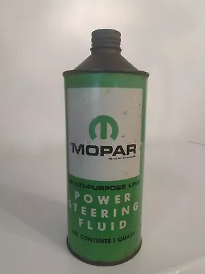 Vintage Green Mopar Cone Top Tin Can 1 Quart Power Steering Fluid Chrysler USA • $54.99