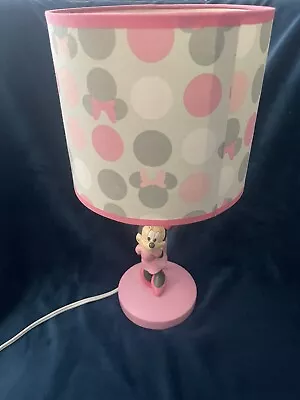 Minnie Mouse Table Lamp With Shade Pink Vintage • $34.99