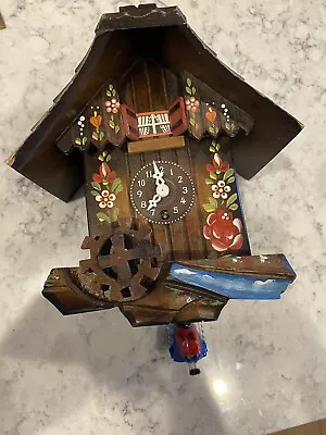 Vintage Cuckoo Clock With Mapsa Swiss Musical Movement  Edelweiss  Girl In Swing • $64.20