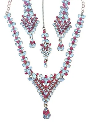 $39.95 • Buy Kundan  Necklace Earrings Set Indian Bollywood Wedding Artifical Jewellery