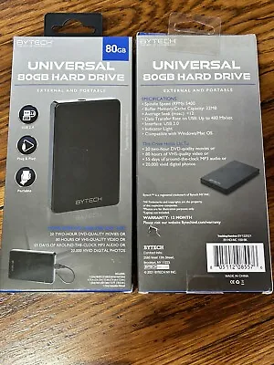 Universal 80GB Hard Drive For PC Or Mac. BYTECH External And Portable NEW • $7