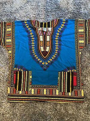Max Mehra Dashiki African Print Cotton Collarless Shirt - XL • £15