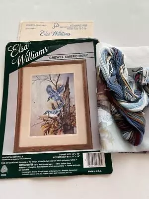 Elsa Williams Crewel Embroidery Graceful Sentinels KIT Blue Birds • $15.99