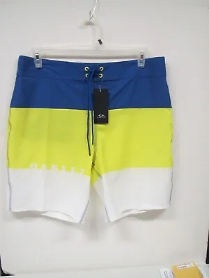 Oakley Men's Size 34 Color Block 19  Board Shorts Blazing Yellow New With Tags • $19.79