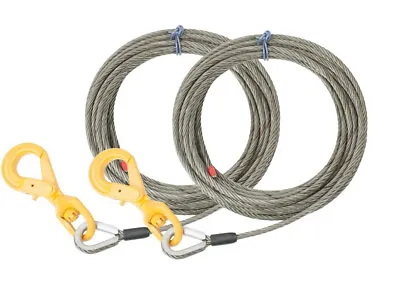 (2 Pk) 7/16 X100' Winch Cable Rope Tow Truck Rollback - Steel Core WLL 5120 # • $262.99