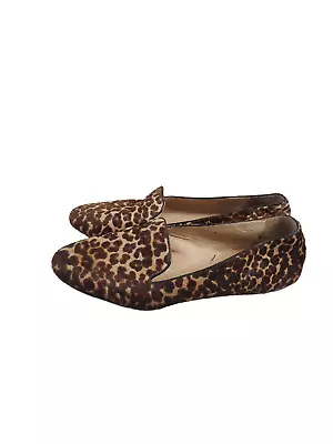 J. Crew Darby Leopard Calf Hair Slip On Loafers Women's Size 8.5 • $39.90