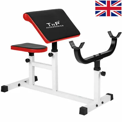 £84.99 • Buy Gym Preacher Curl Bench Arm Heavy Duty Steel Weight Bicep Equipment Barbell Rack