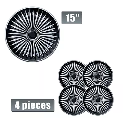 15  Set Of 4 Wheel Covers Full Rim Snap On Hub Caps Fit R15 Steel Rims US Stock • $50.99